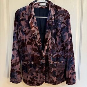 Velvet floral blazer